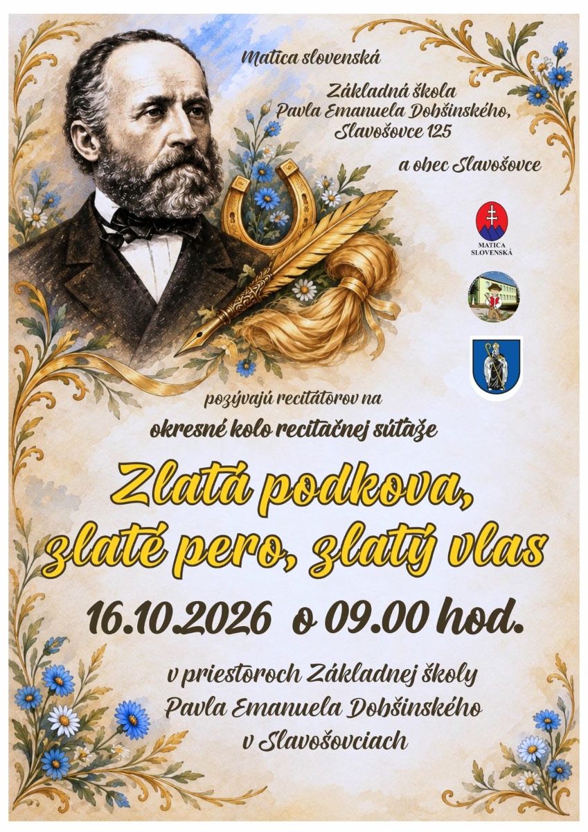 Pavol Emanuel Dobšinský a symboly súťaže zlatá podkova, zlaté pero, zlatý vlas